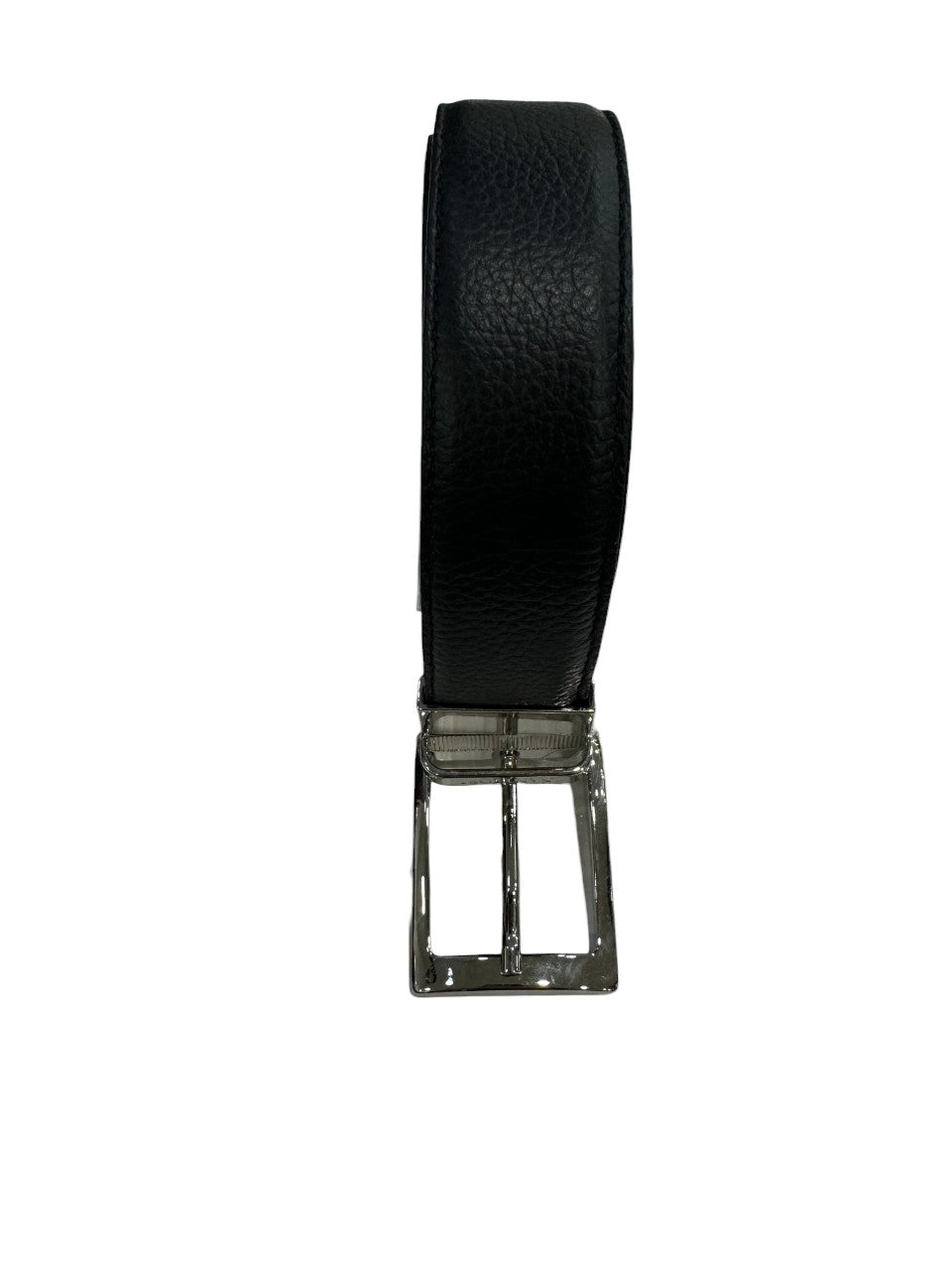 Cintura in vera pelle double face nero grigio
