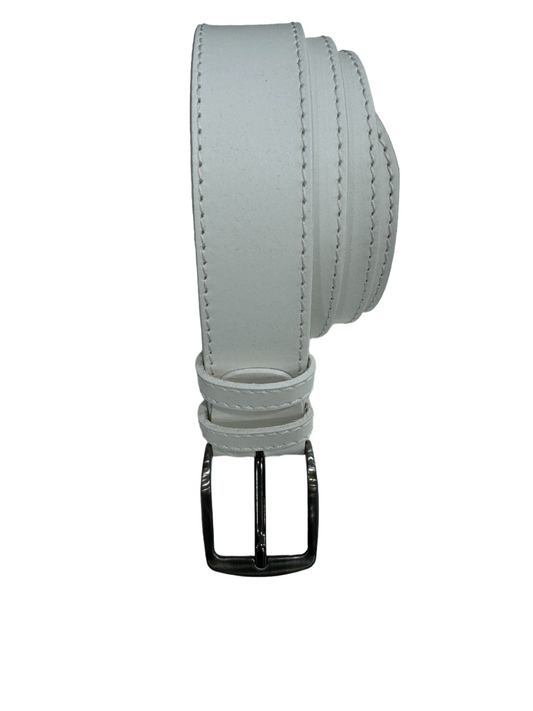 Cintura in vera pelle bianca