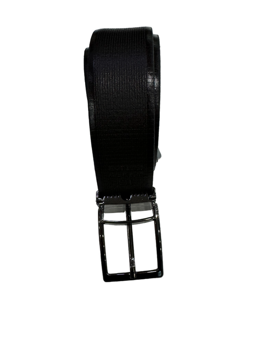 Cintura in vera pelle double face nero marrone