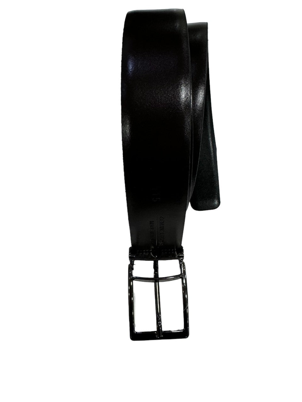 Cintura in vera pelle double face nero blu