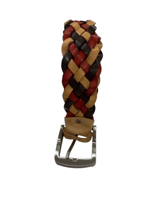 Cintura in vero cuoio lavorata a mano intrecciata multicolor 3