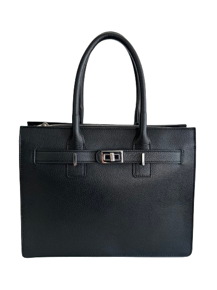 Borsa in vera pelle nero 12