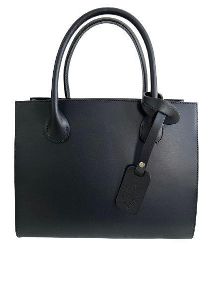 Borsa in vera pelle nero 13
