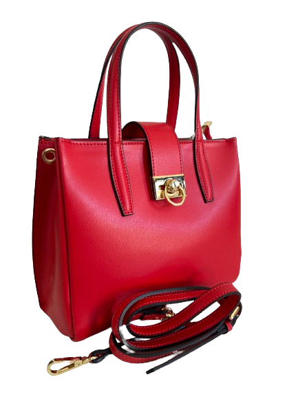 Borsa in vera pelle rosso 14