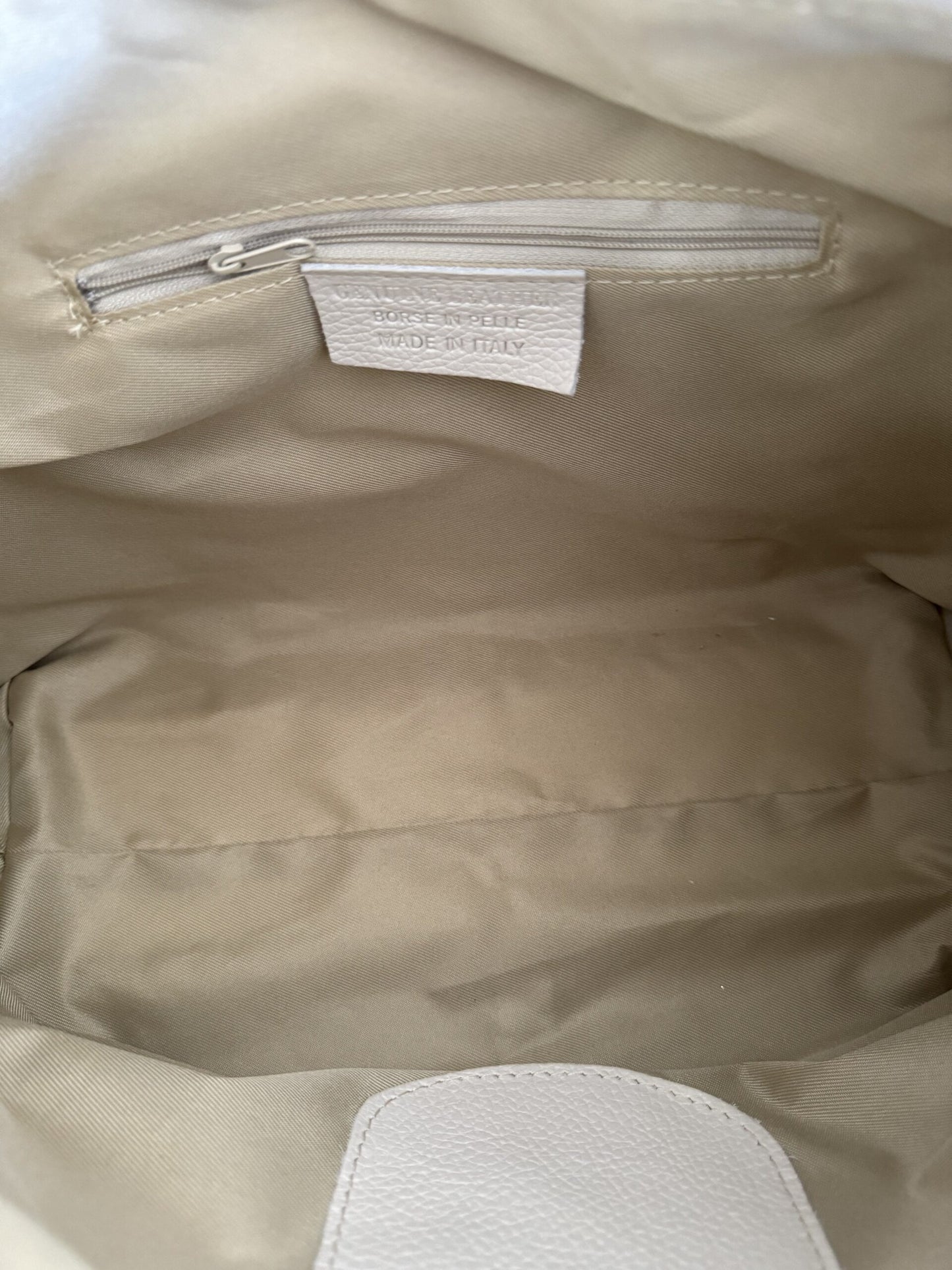 Borsa in vera pelle panna 22
