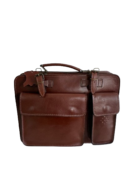 Borsa marrone in vera pelle dottore