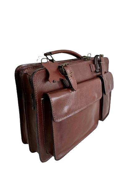 Borsa marrone in vera pelle dottore