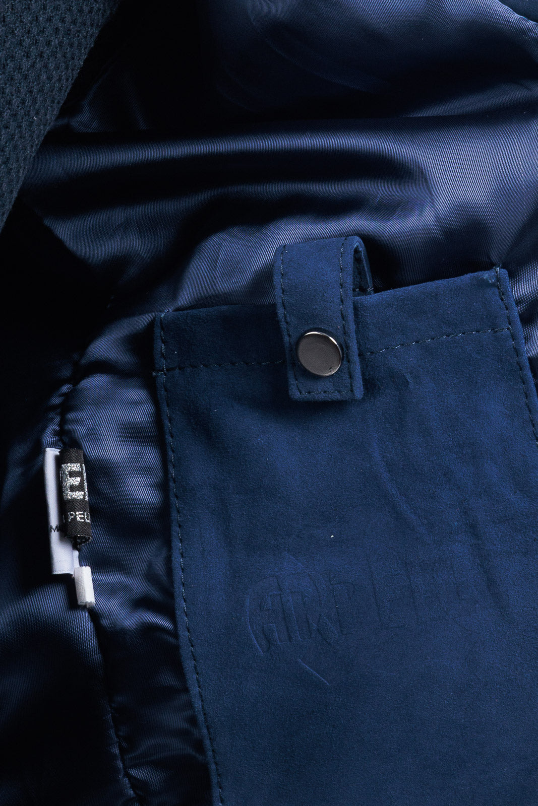 Bomber in camoscio di renna uomo con zip NUV blu