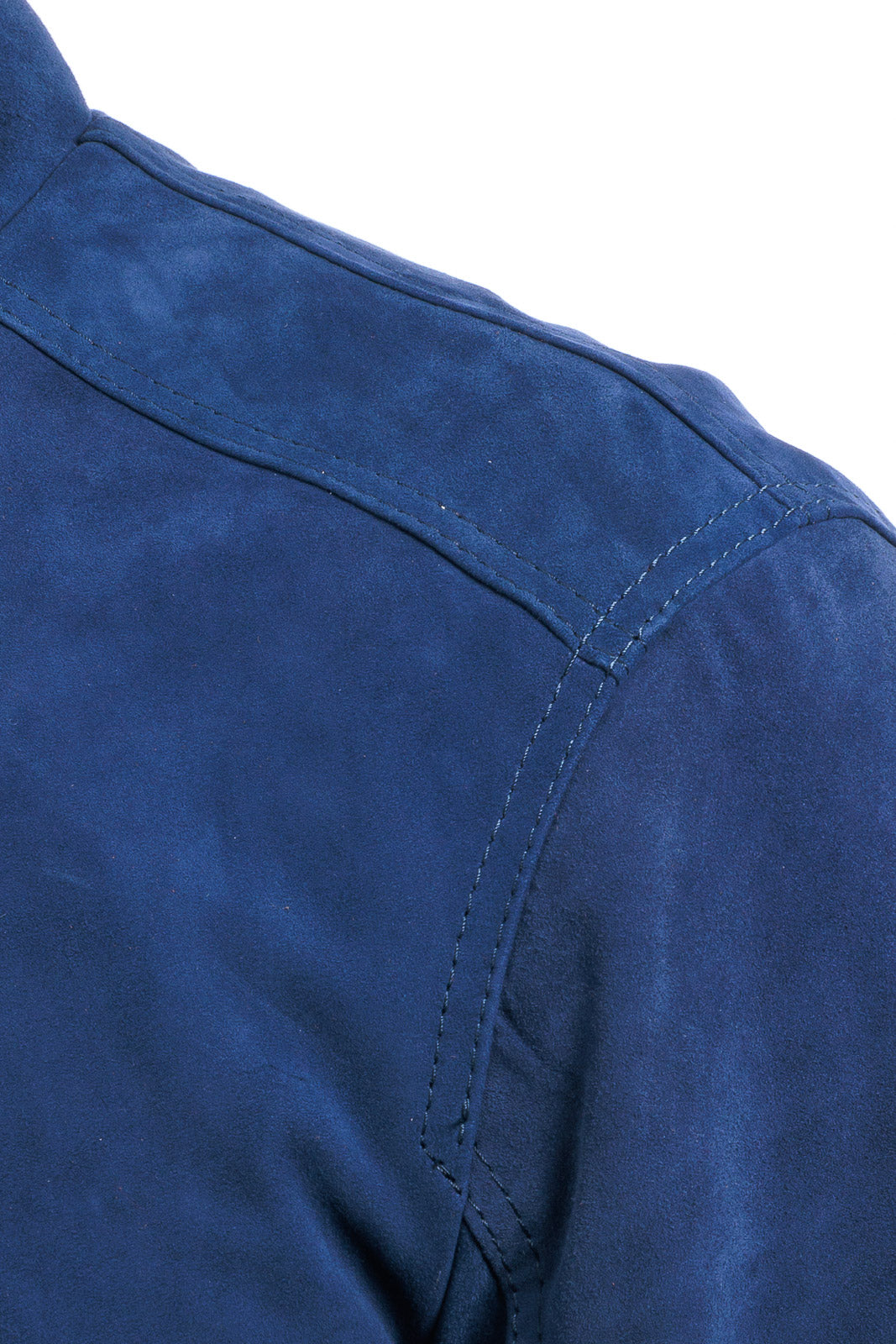 Bomber in camoscio di renna uomo con zip NUV blu
