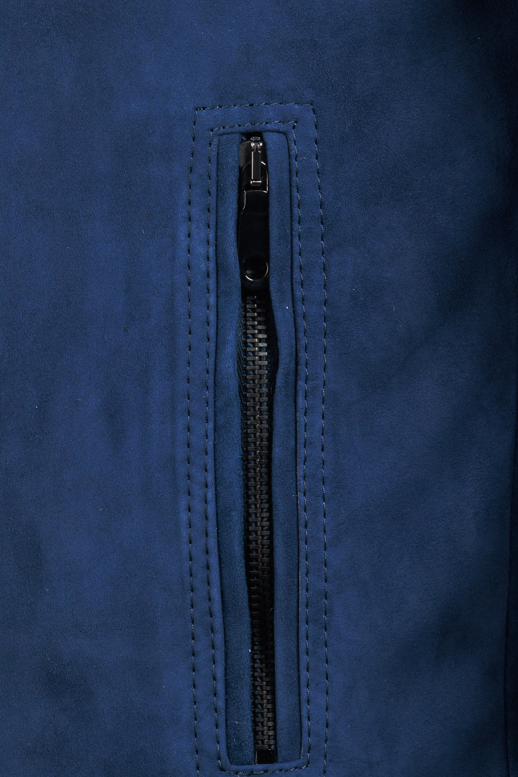 Bomber in camoscio di renna uomo con zip NUV blu