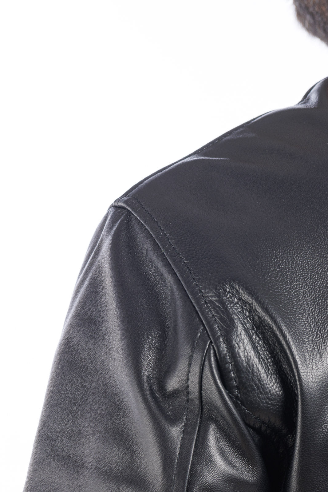 Bomber in pelle con zip GP nero