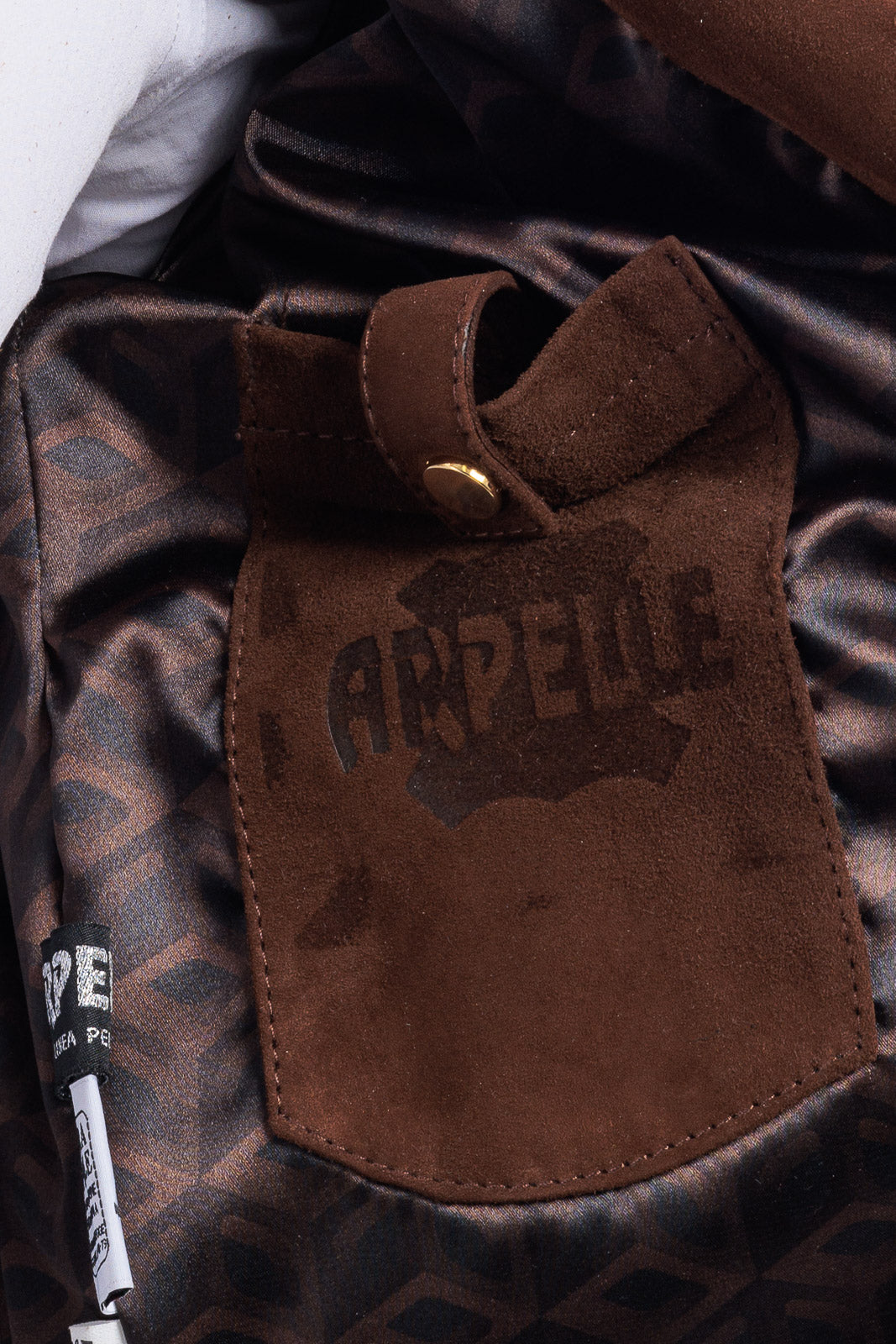 Bomber in camoscio di renna uomo con zip NUV testa di moro