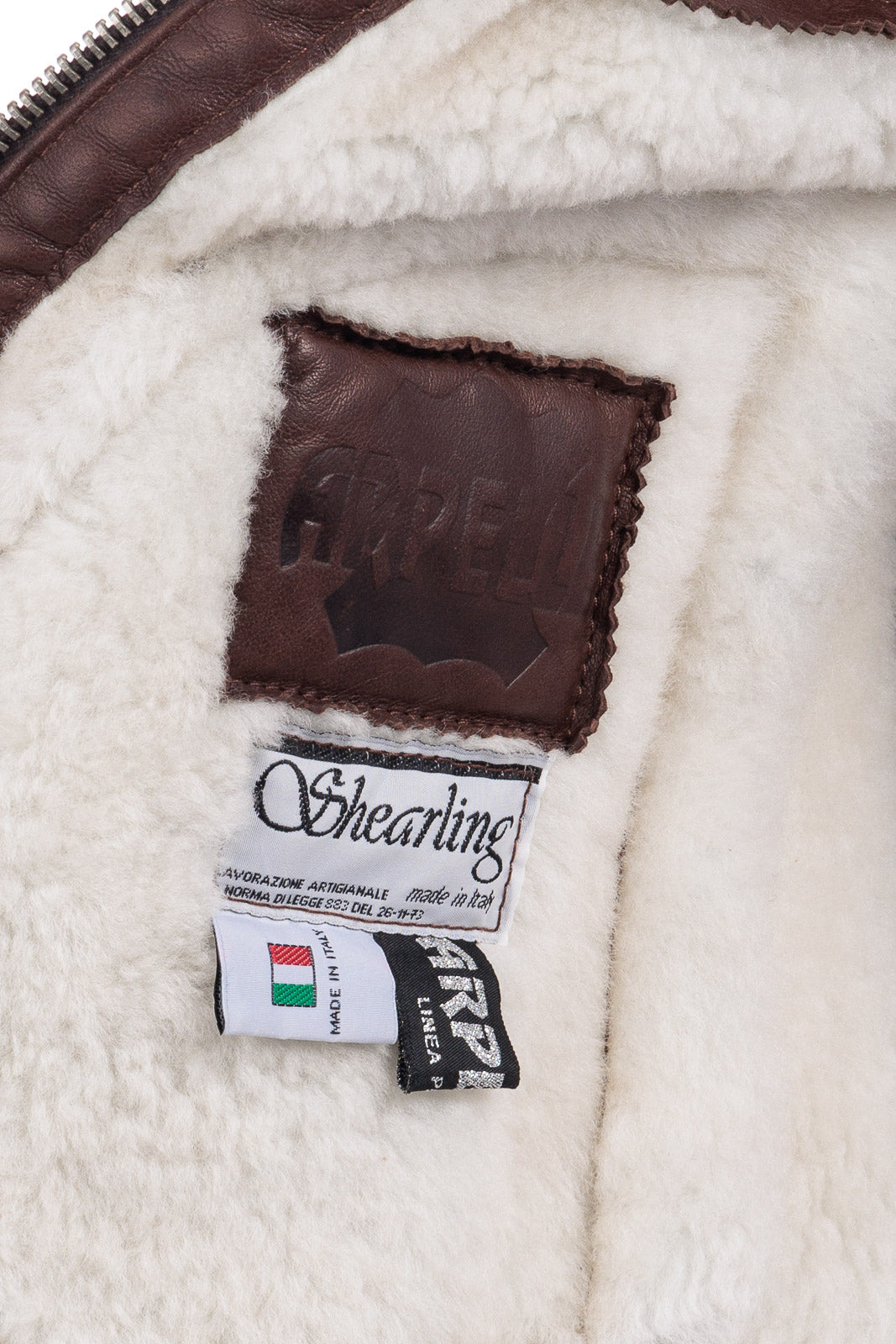 Bomber montone pelo bianco uomo con zip e taschino