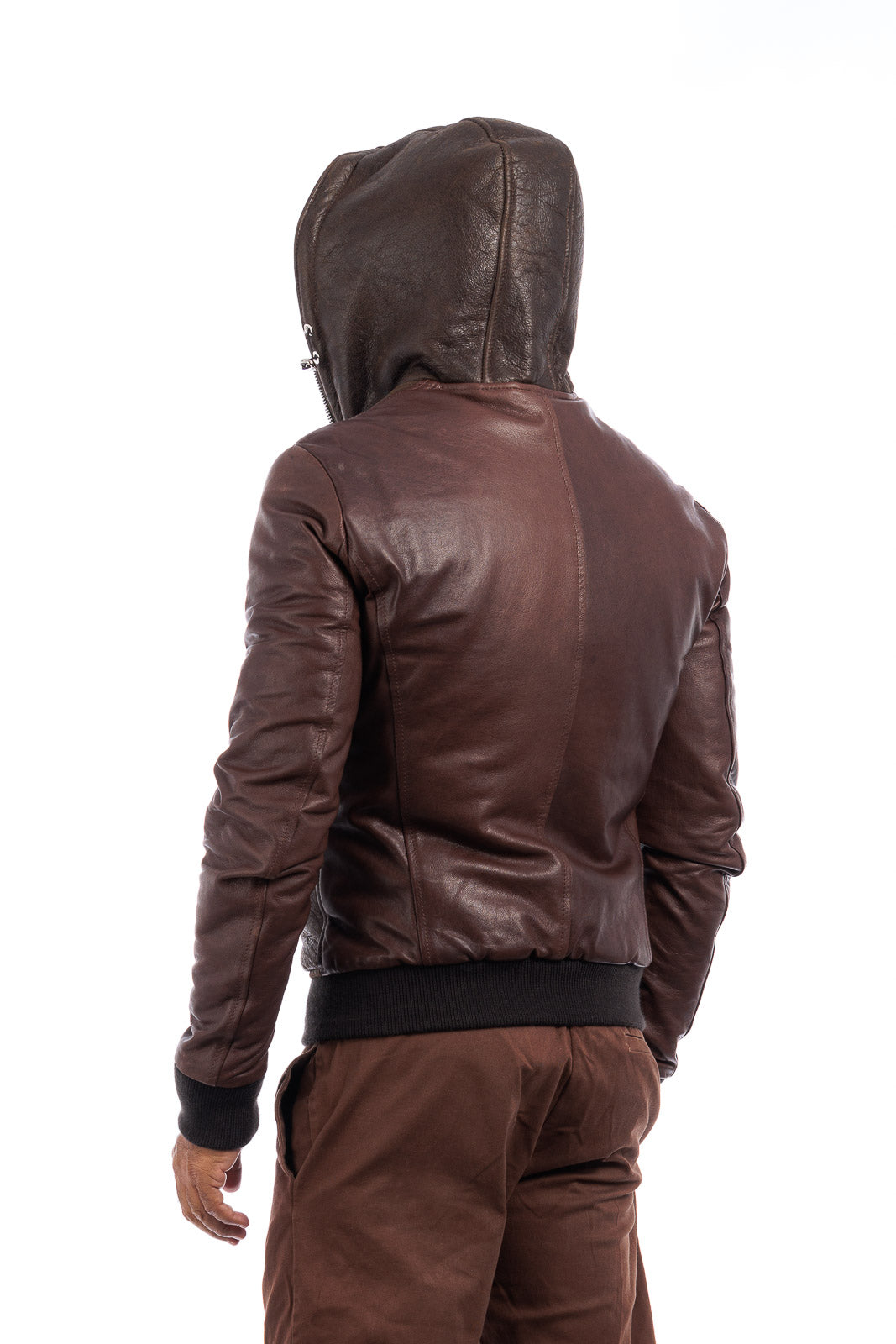 Bomber montone pelo bianco uomo con zip e taschino