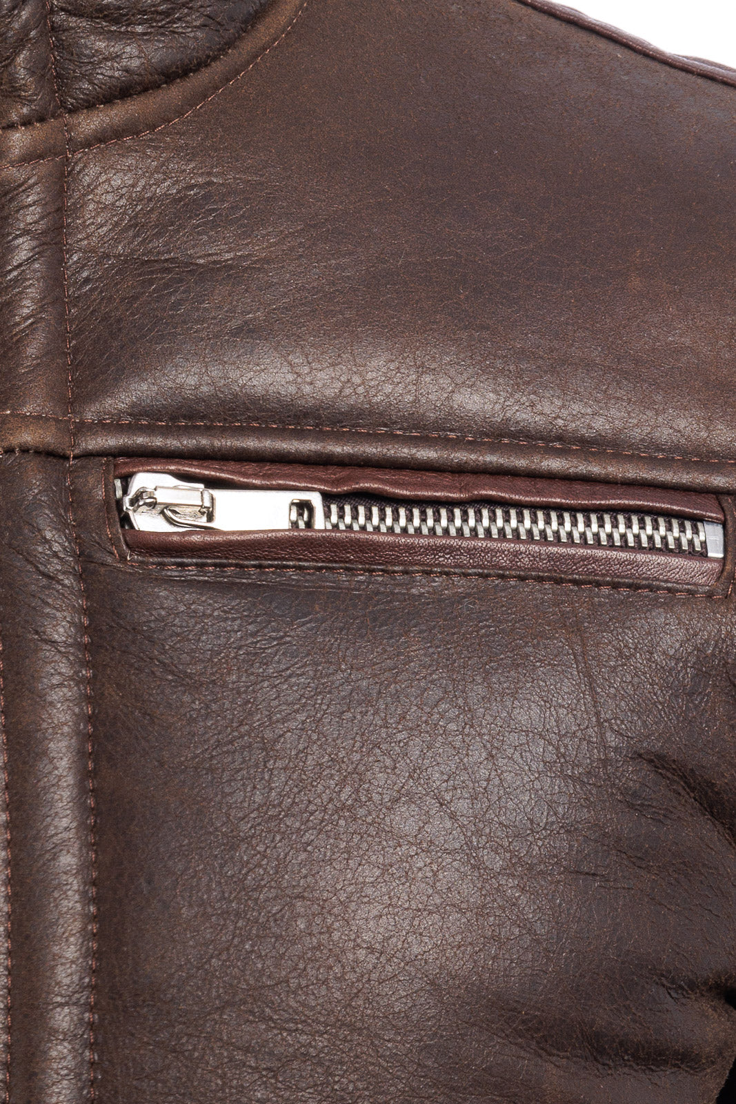 Bomber montone pelo bianco uomo con zip e taschino
