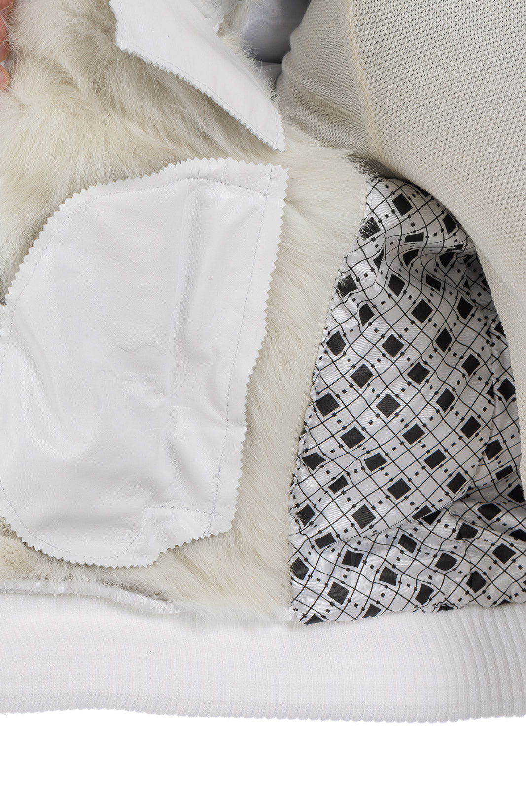 Bomber montone shearling uomo bianco pelo bianco