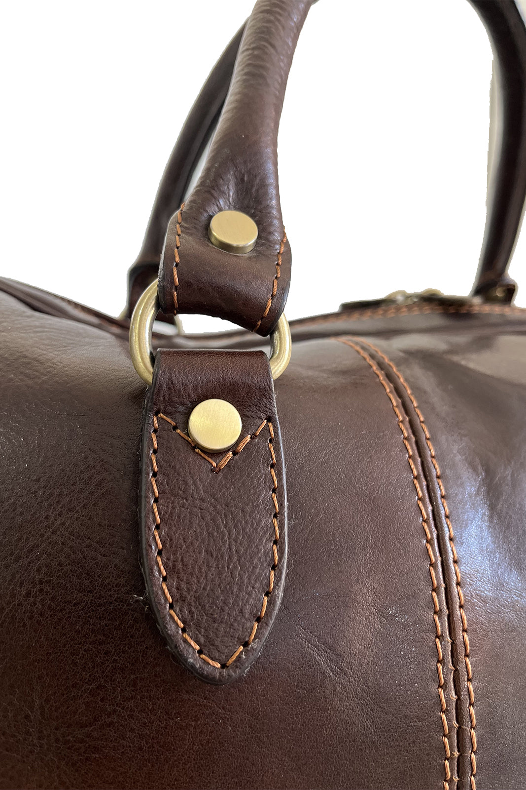 Borsone in vera pelle marrone