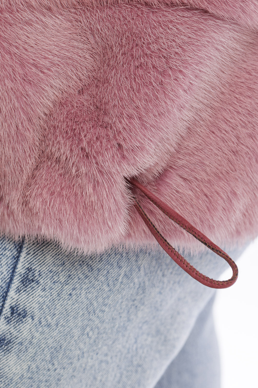 Giacca di pelliccia di visone rosa