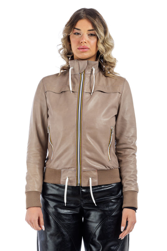Bomber Gold Bunn con zip sabbia DONNA