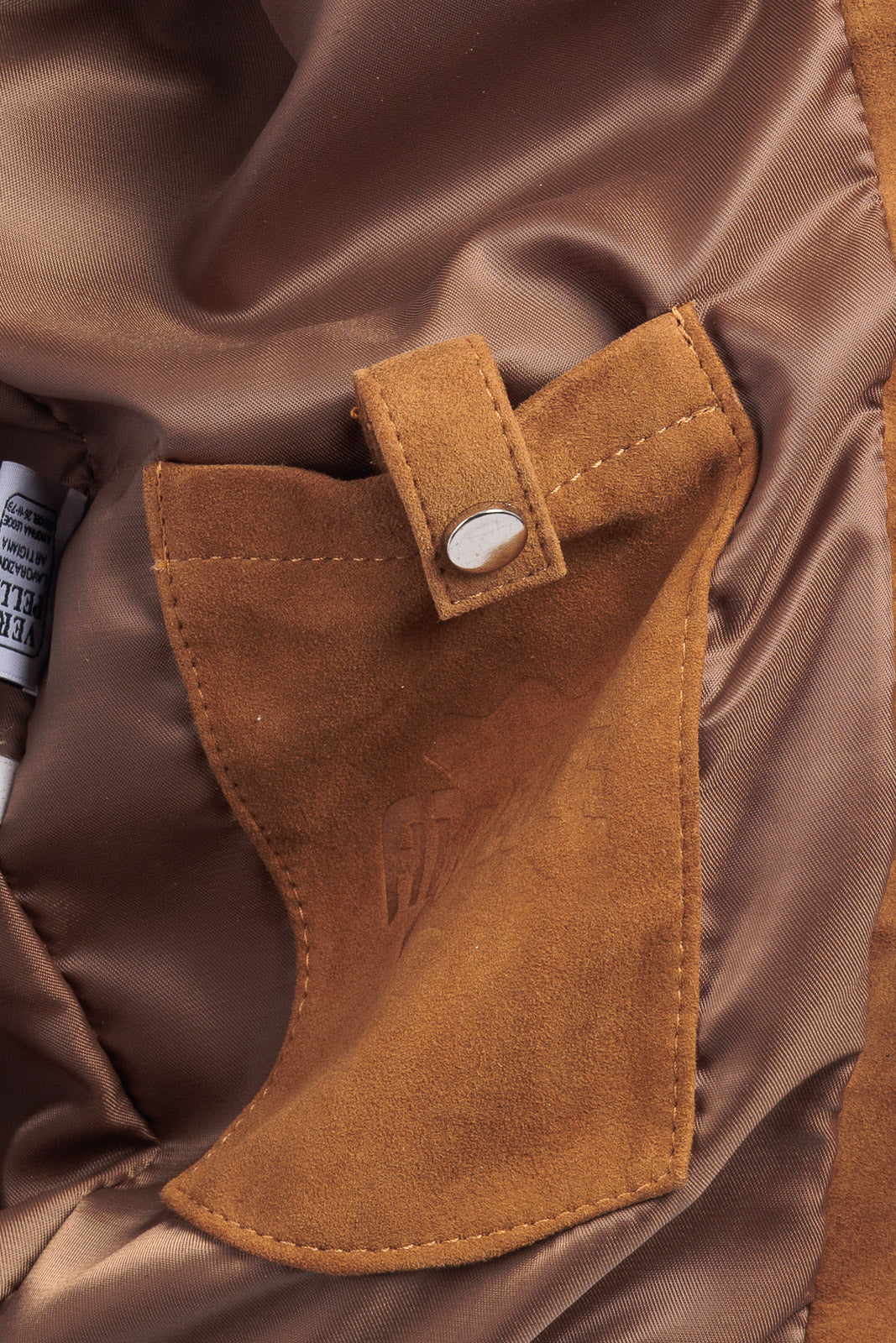 Bomber in camoscio uomo con bottoni e zip VAST whisky
