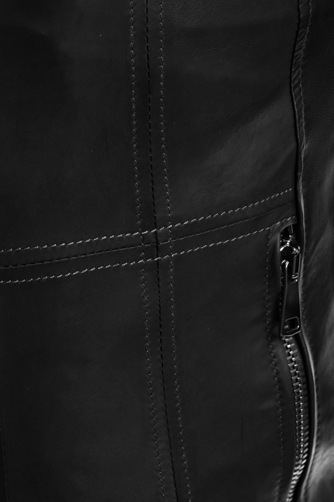 Giacca in pelle con zip DSQ nero