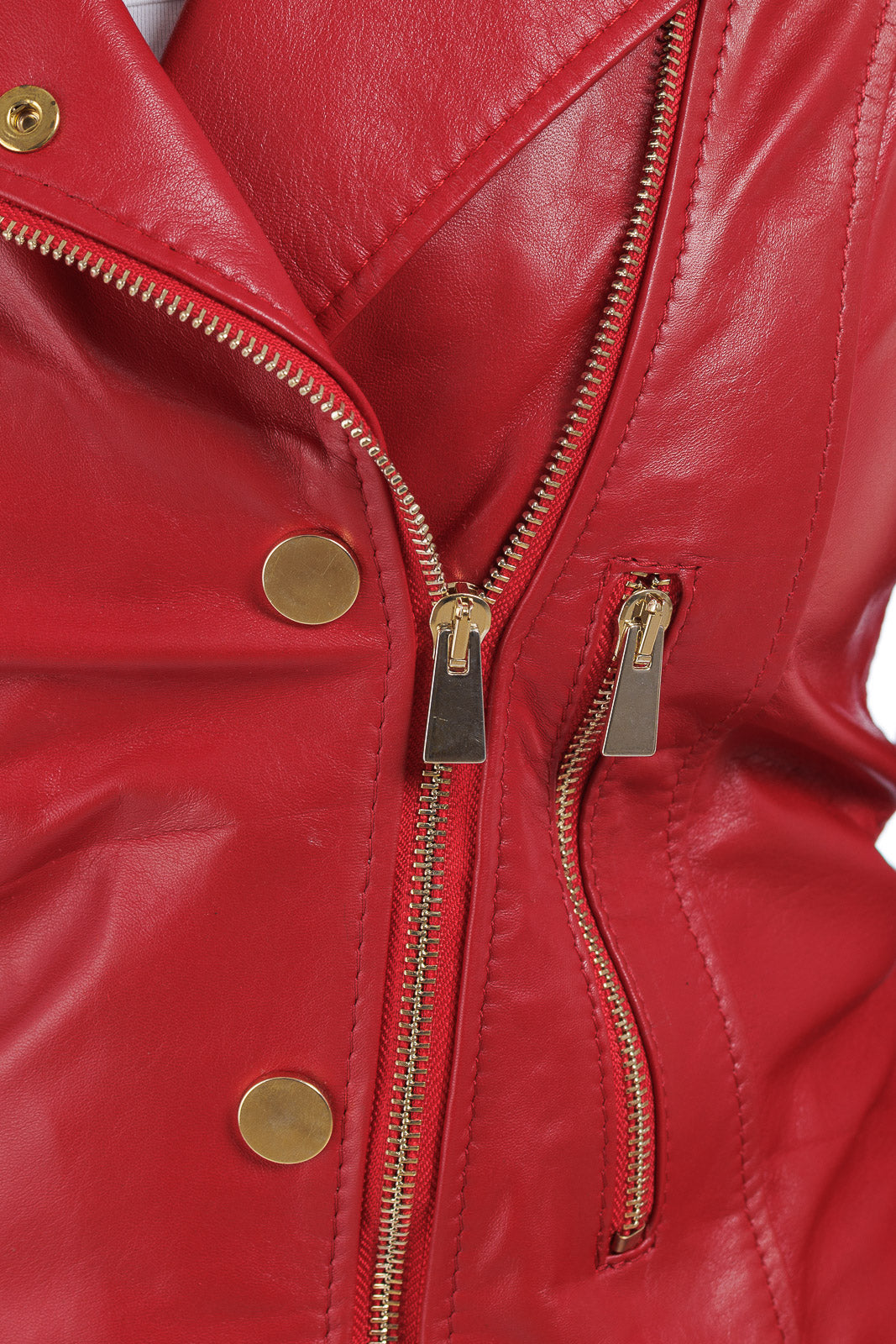 Giacca in pelle donna con zip CHANEL rosso