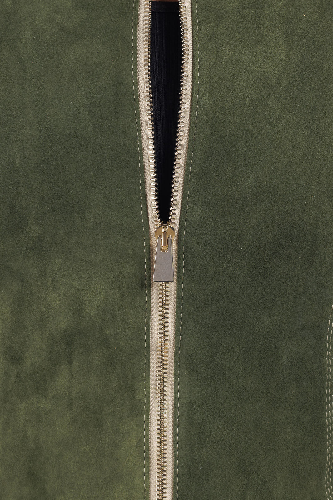 Giacca verde in camoscio di renna donna con zip PIT