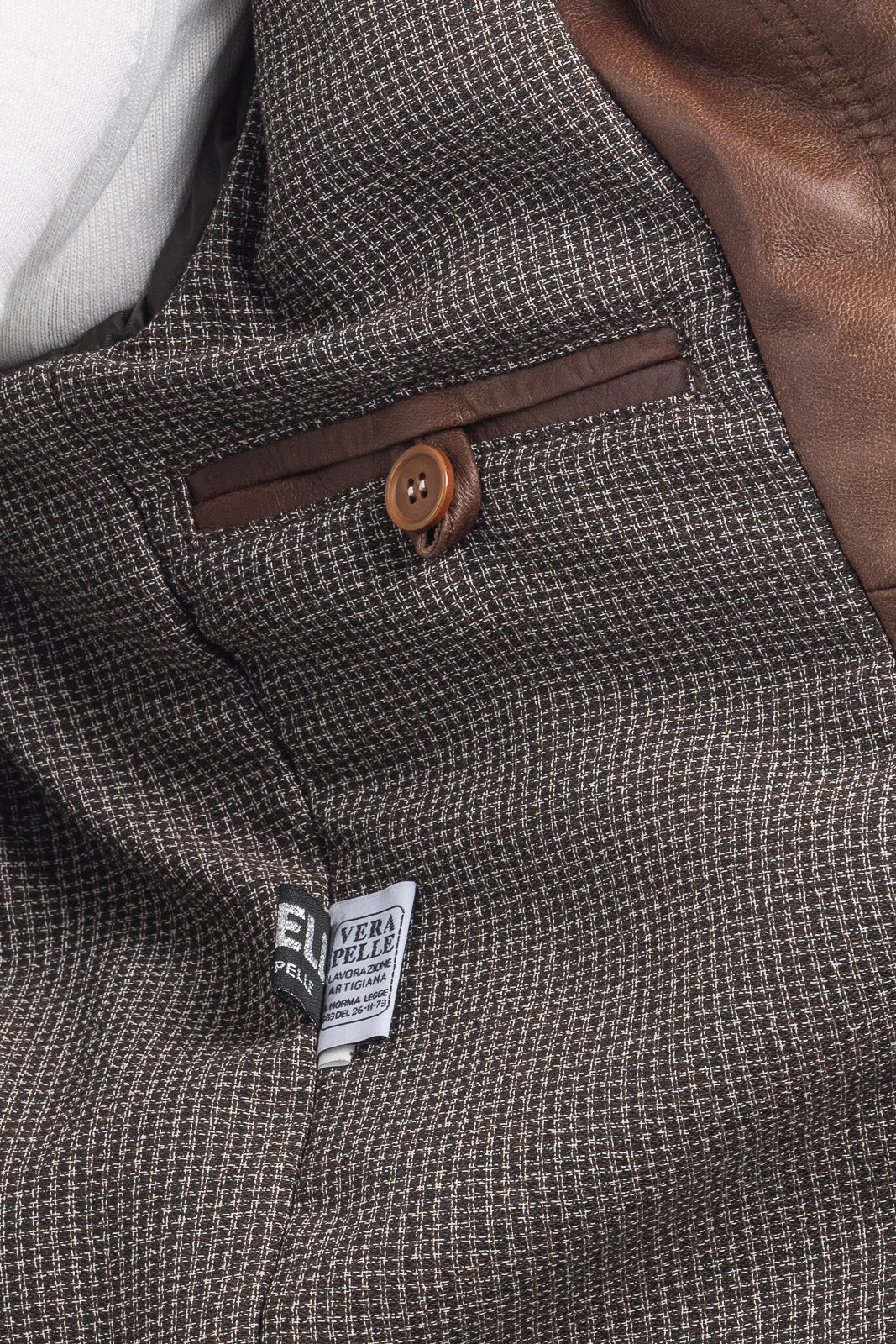 Giacca in vera pelle uomo BELL + con zip marrone