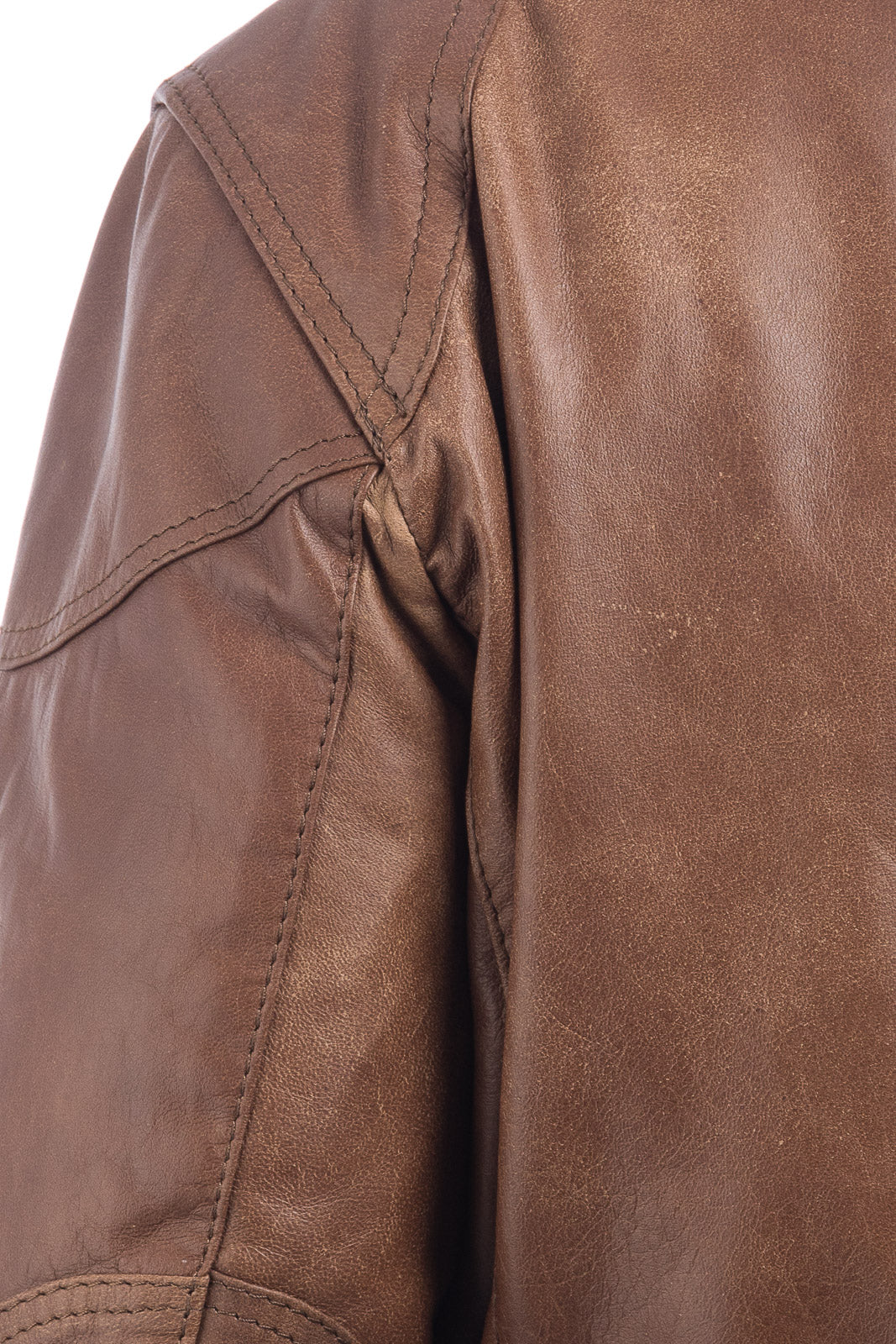 Giacca in vera pelle uomo BELL + con zip marrone