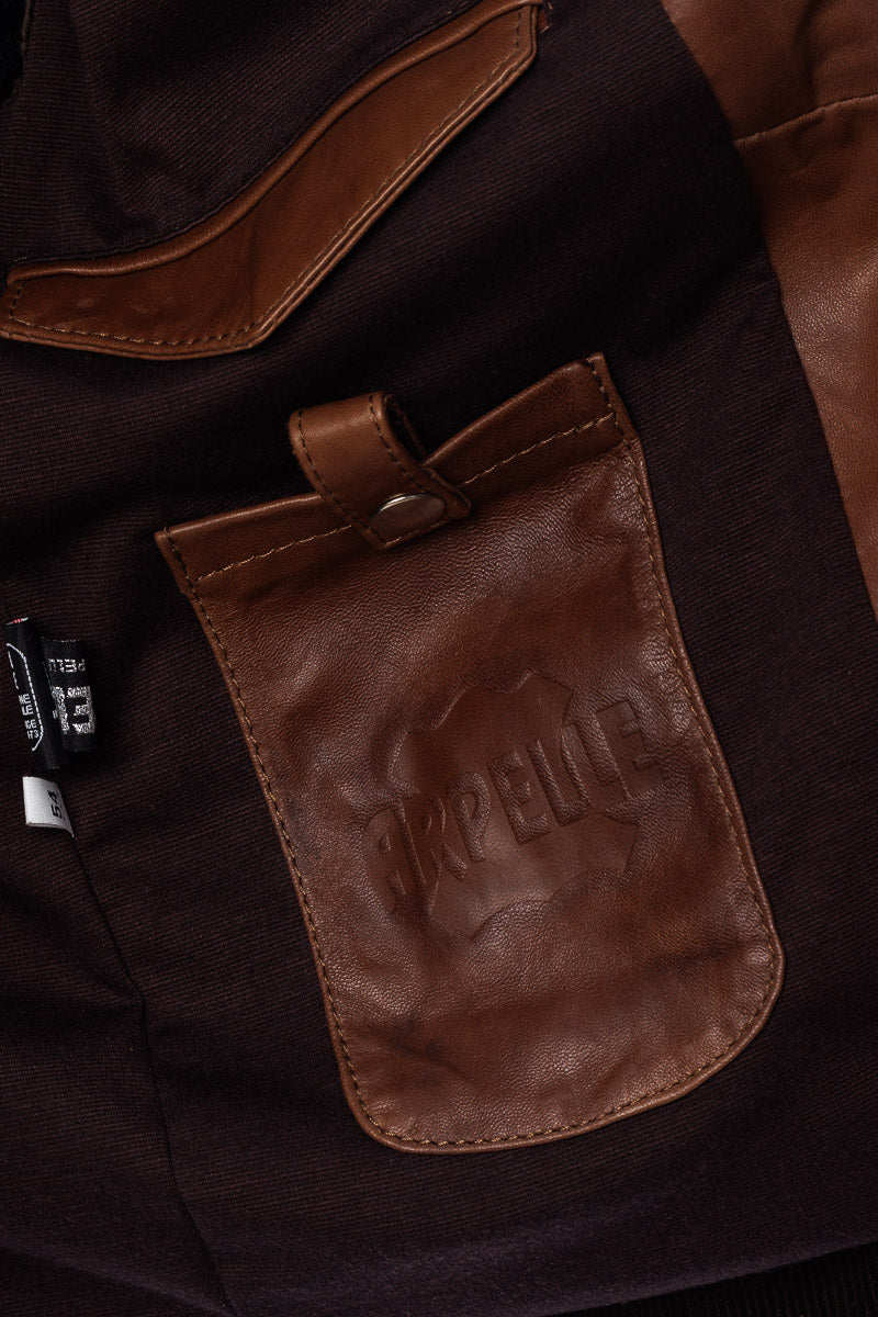Giacca in vera pelle uomo con zip Bel marrone