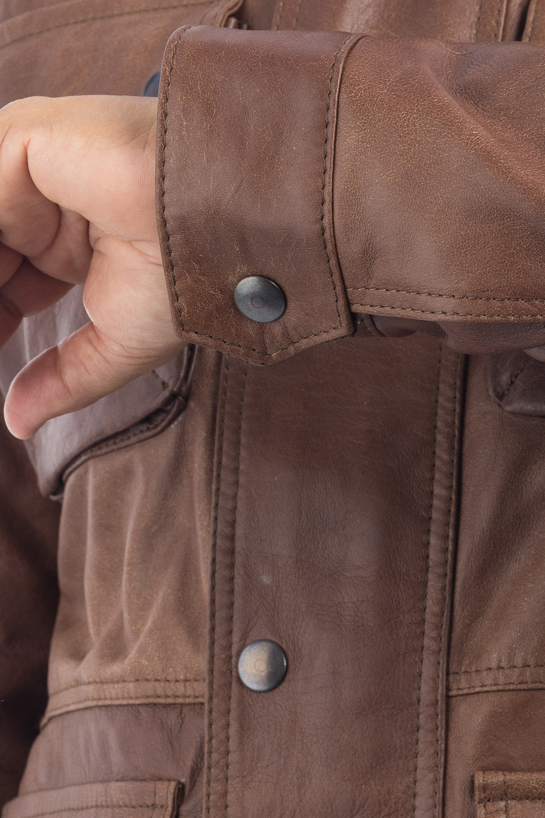 Giacca in vera pelle uomo con zip Bel sc marrone