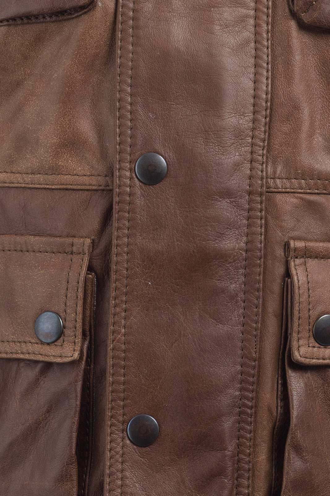 Giacca in vera pelle uomo con zip Bel sc marrone