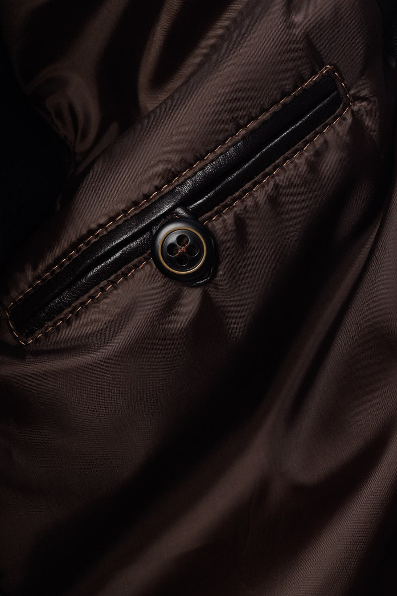 Giacca in vera pelle uomo con zip Deg