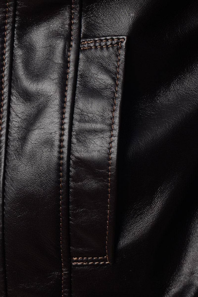 Giacca in vera pelle uomo con zip Deg