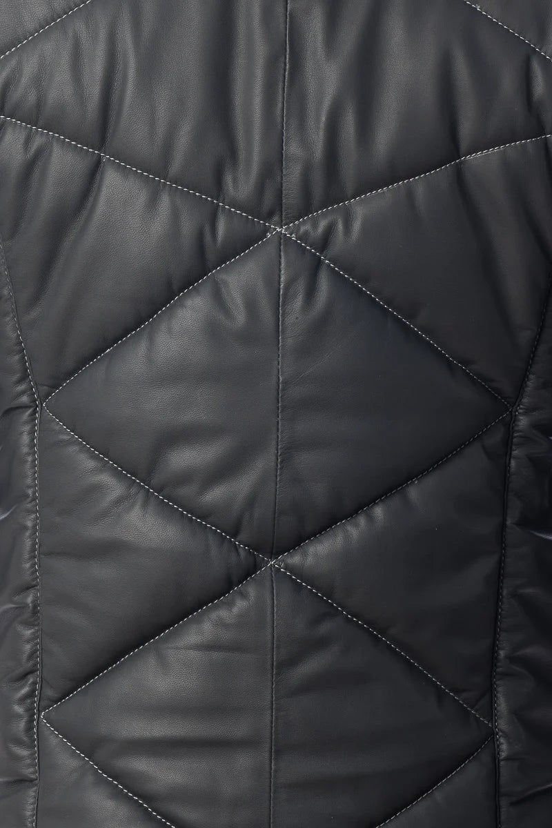 Piumino in vera pelle uomo con zip VISC bambino